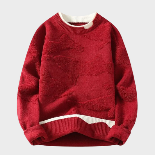 Sweter z teksturowanym wzorem w stylu abstrakcyjnym