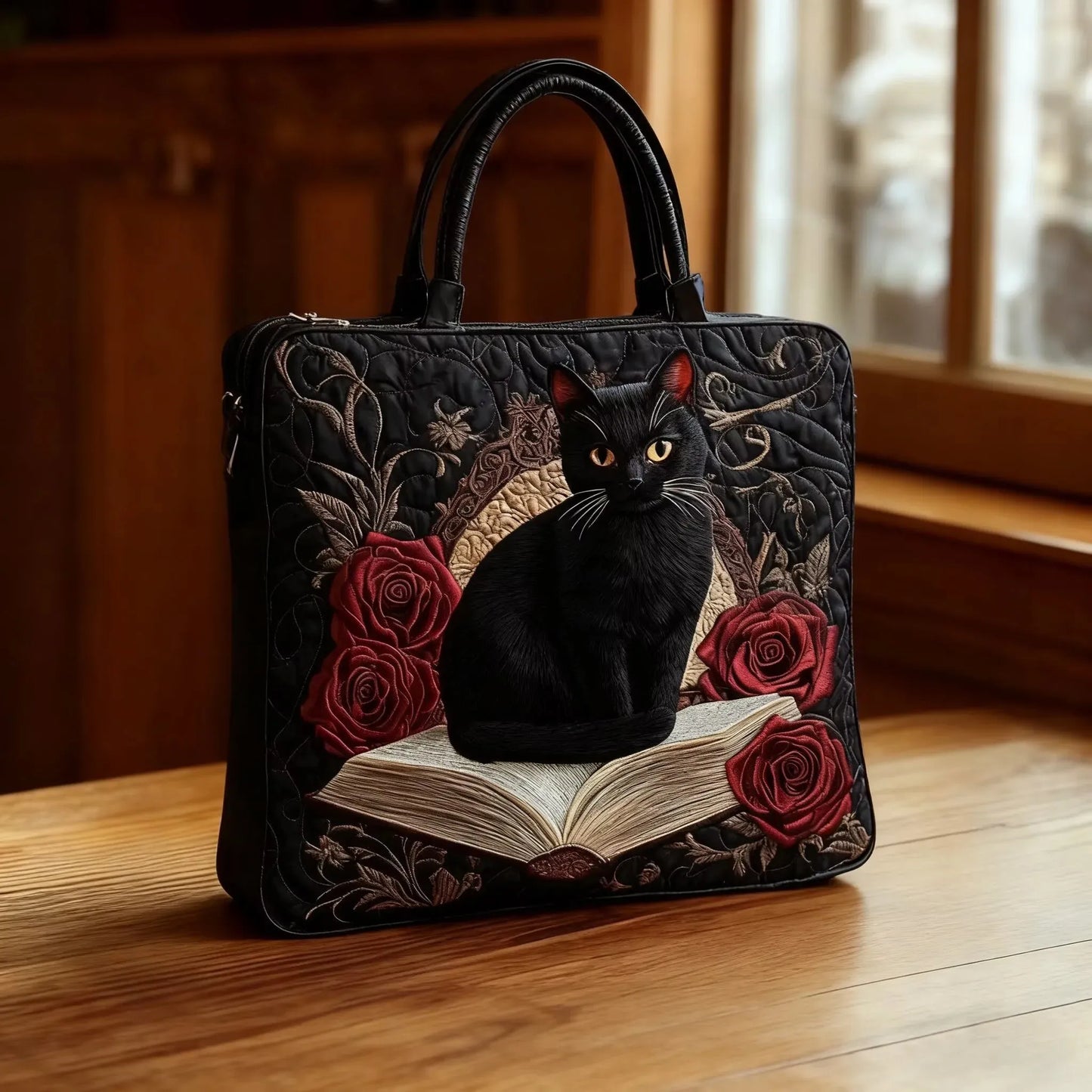 Czarna pikowana torba tote