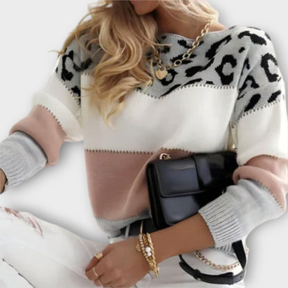 Cheyenne - Luźny sweter w leopardzi wzór