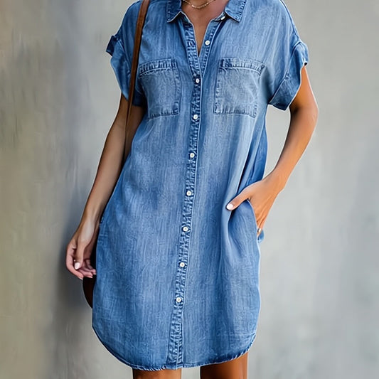 Kornelia - Sukienka Chemise z Guzikami