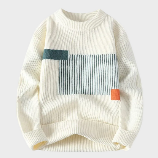 Sweter z Geometrycznym Blokiem Kolorów