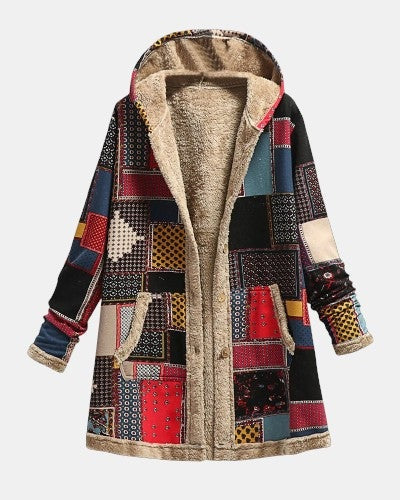 Jade - Vintage Patchwork Fleece Kurtka