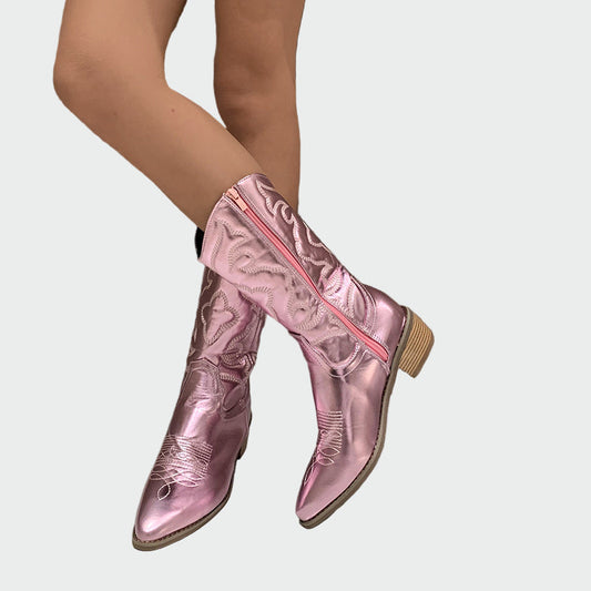 Aneta - Metaliczne kowbojskie buty