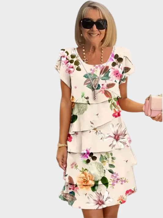 Camille – Elegancka, zwiewna sukienka z falbanami