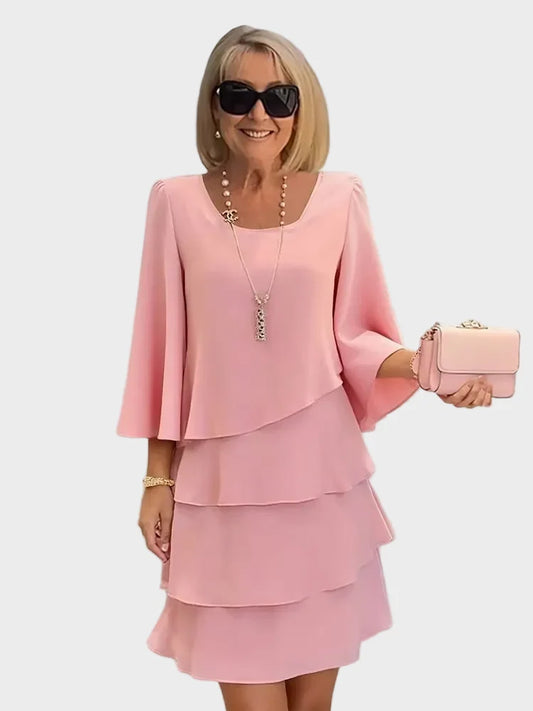 Élise – Elegancka sukienka o swobodnym kroju z falbanami