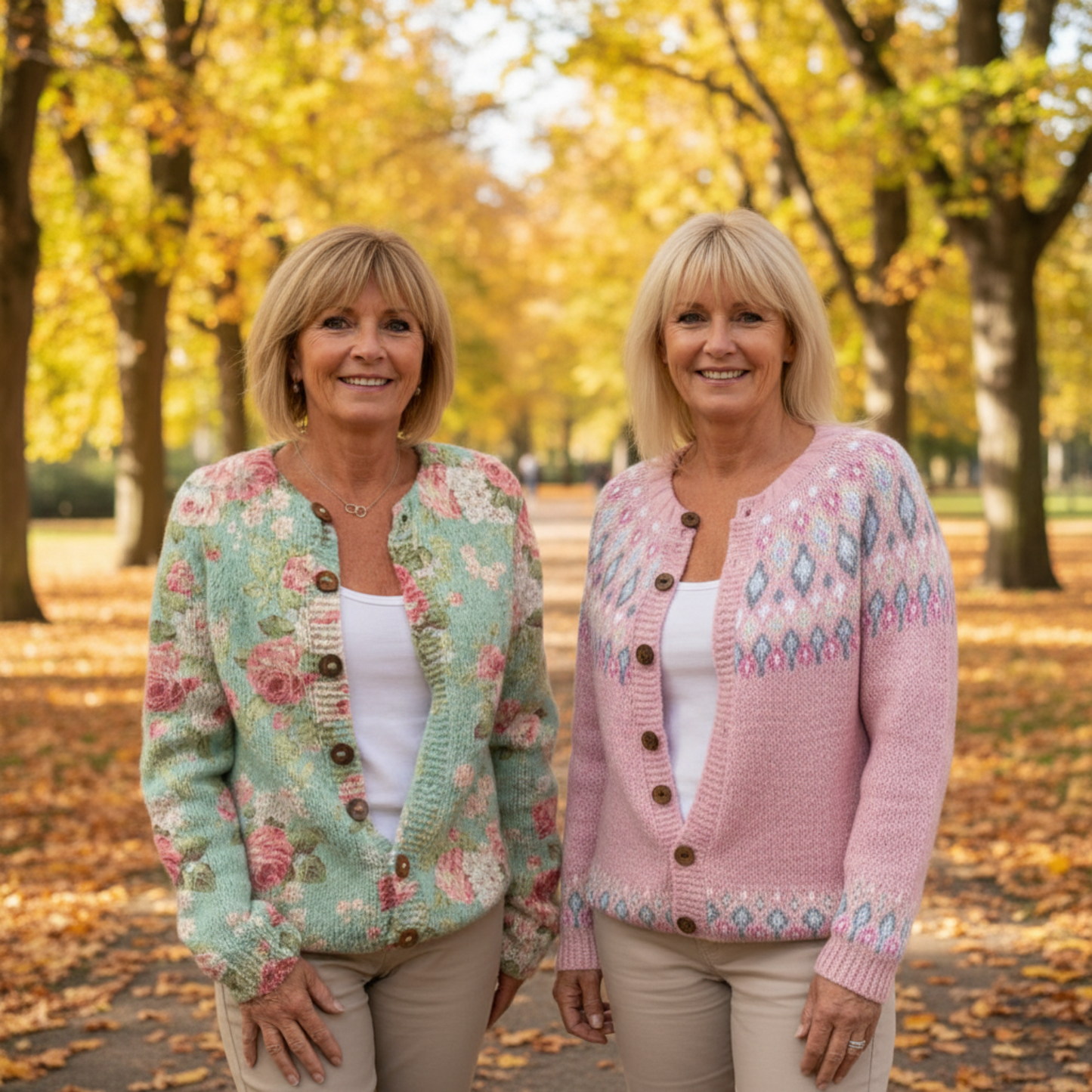Filipa - Jesienny kwiatowy kardigan