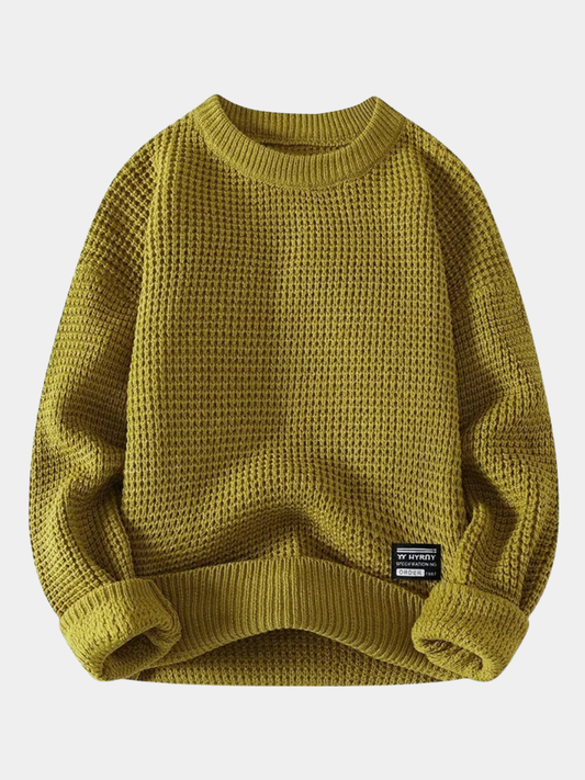 Eric – Premium męski sweter Lyon z miodową strukturą dla elegancji i komfortu