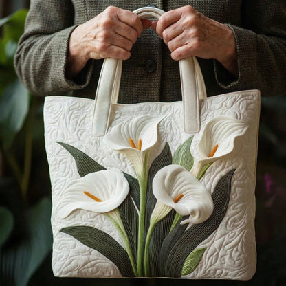 Biała torba z poduszką w motyw lilii calla